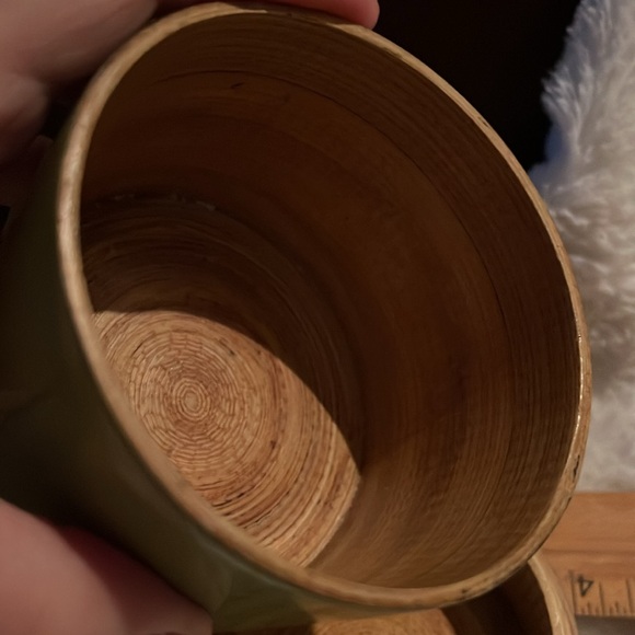 Vintage Avacado Bamboo canister - Picture 9 of 11